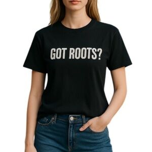 HAIR Stylist Got Roots Graphic T-Shirt Black Glitter White Boxy Fit Crew L
